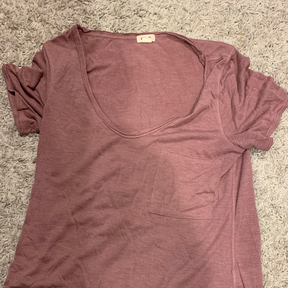 Garage xs pink womens v neck tee